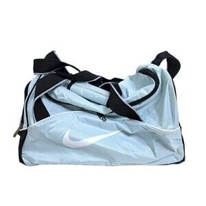 Nike Gym Duffle Bag Shoulder Strap Swoosh Medium Blue Carry On Travel Overnight